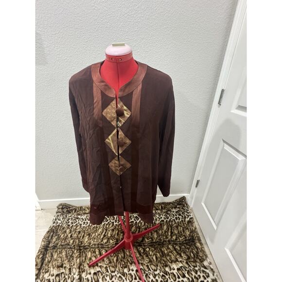 Yasuko Tops - Vintage Yasuko Kimono Top Size S/M Blouse Tunic Brown